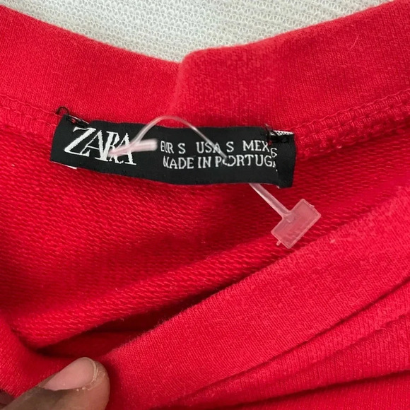 Zara Calve Length Statement short sleeve red  T-shirt Dress S - Picture 2 of 5